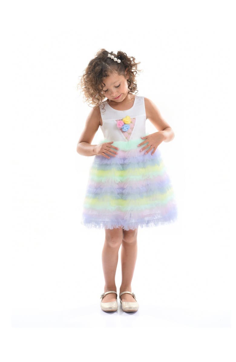 Mimi Tutu Ruffle Tiered Pom Dress, Alternate, color, Purple