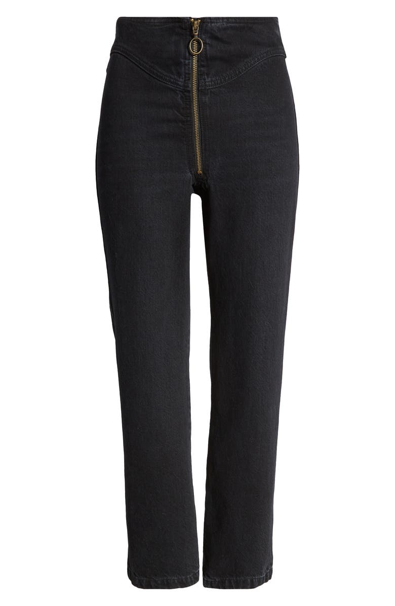 FRAME The Zip Up High Waist Ankle Straight Leg Jeans, Alternate, color, 