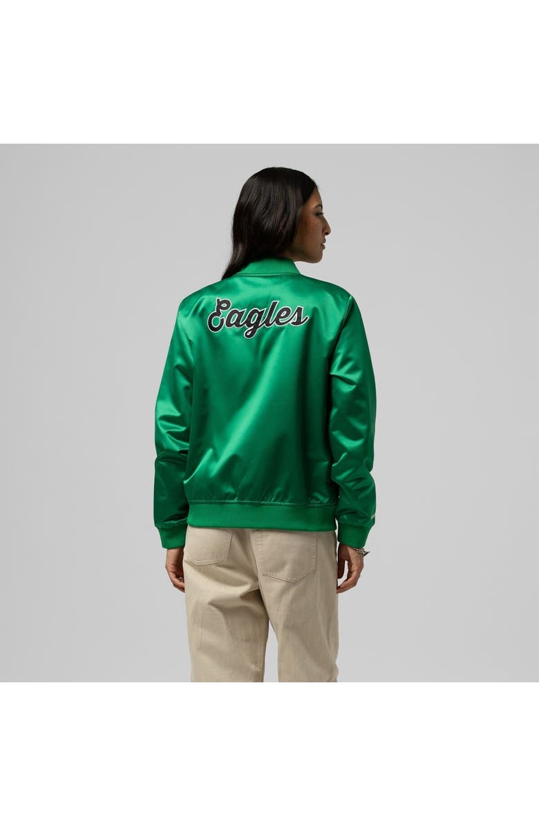 Mitchell & Ness Women's Mitchell & Ness  Kelly Green Philadelphia Eagles Full-Snap Satin Jacket, Alternate, color, Kelly Green
