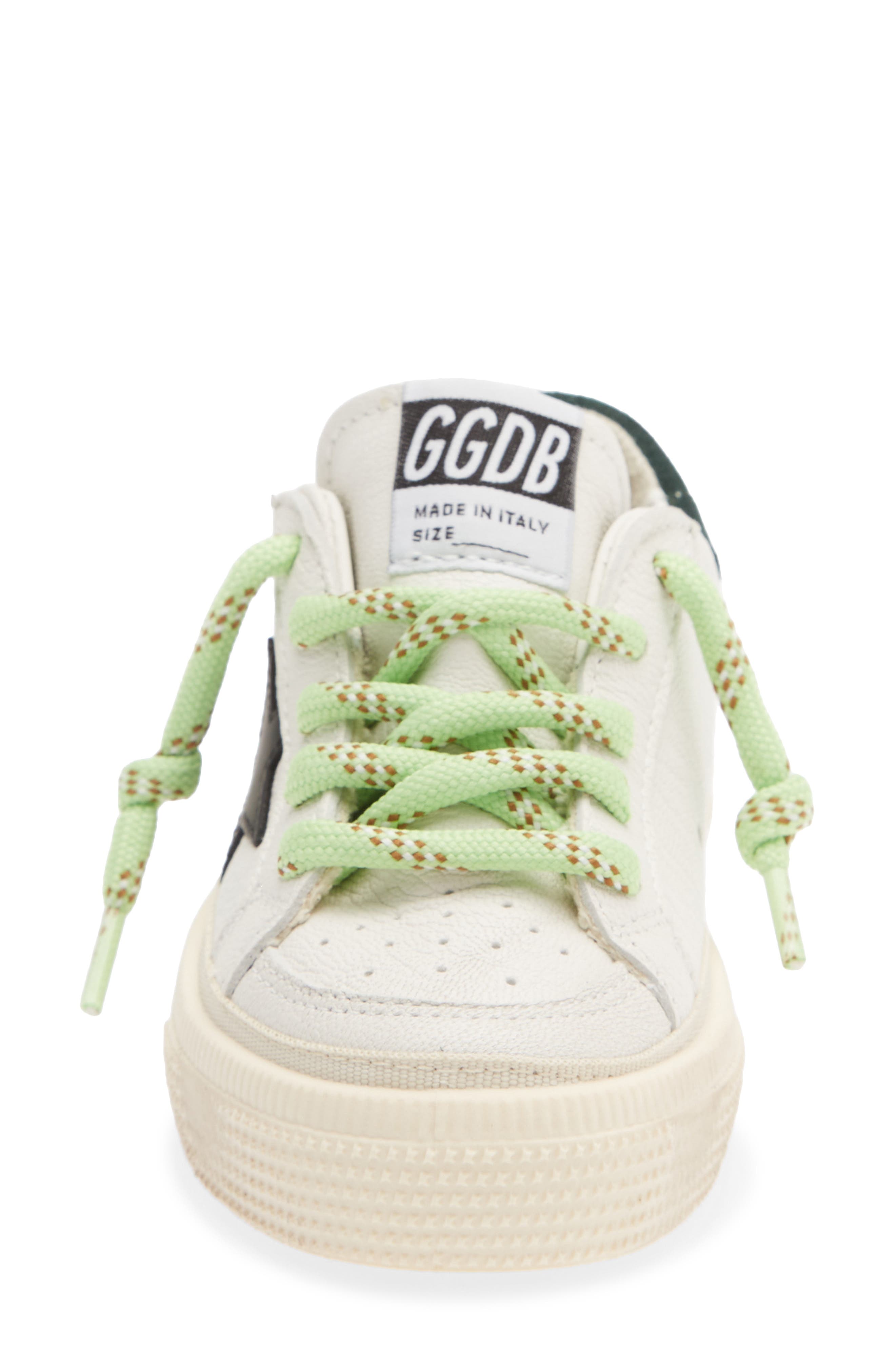 Kids' May Sneaker, Alternate, color, WHITE/ BLACK/ GREEN