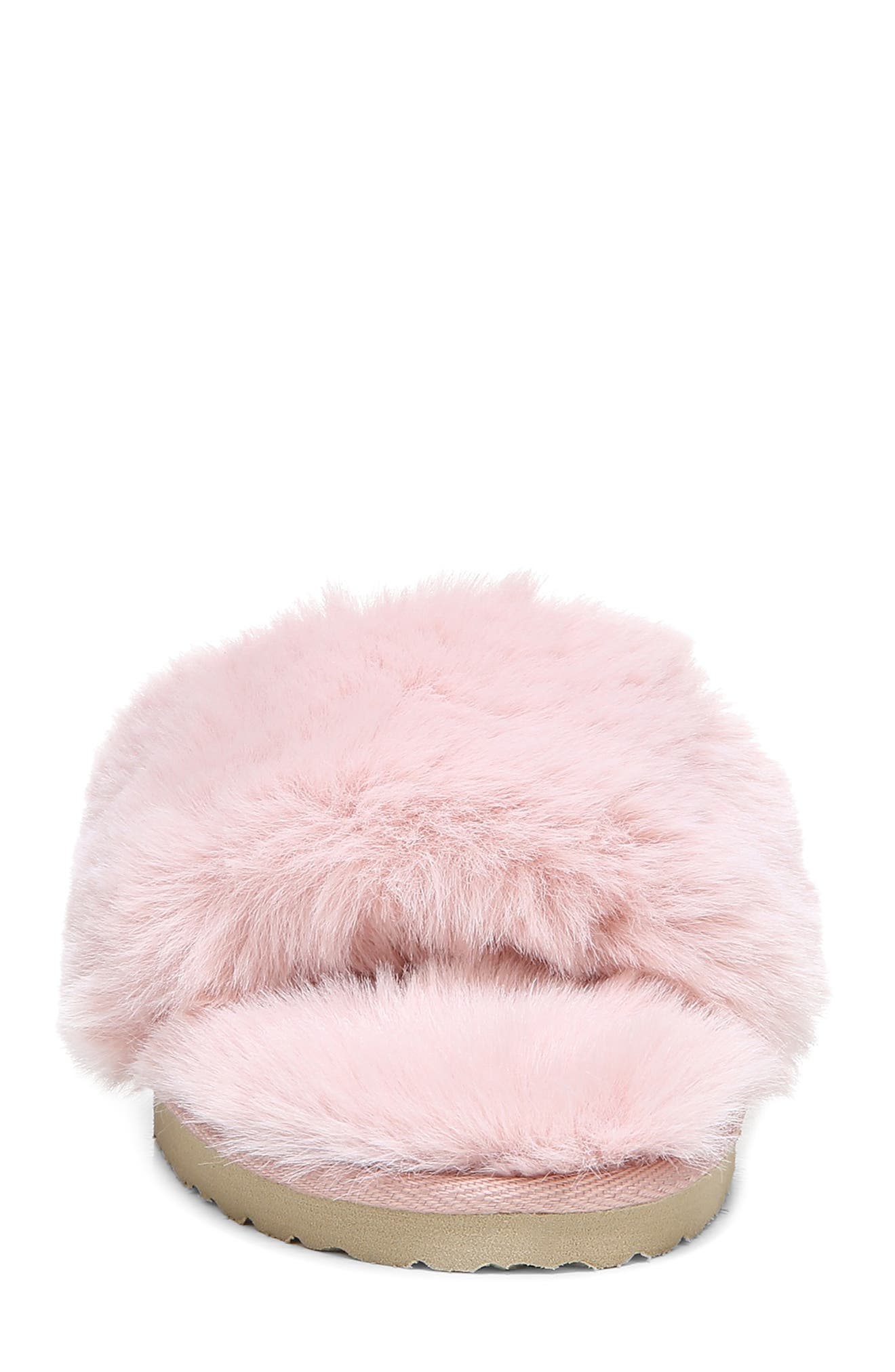 Jinnie Faux Fur Slipper, Alternate, color, BLUSH