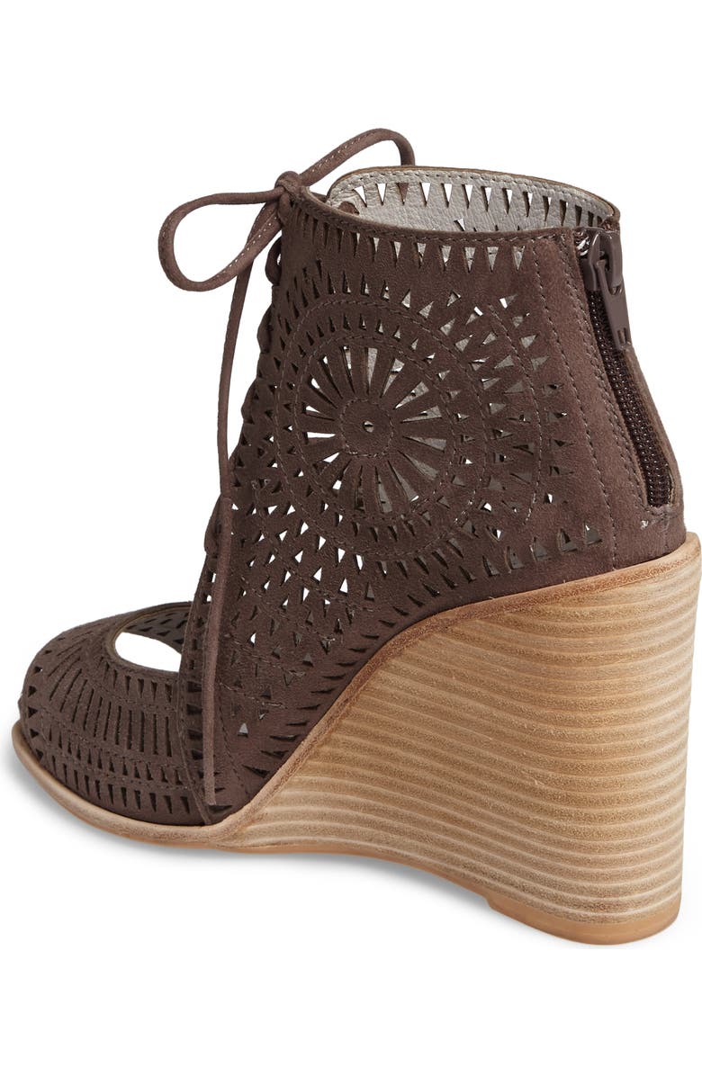 Jeffrey Campbell Rayos Perforated Wedge Sandal, Alternate, color,