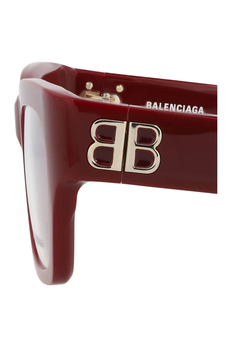 52mm Square Optical Glasses, Alternate, color, BURGUNDY BURGUNDY TRANSPARENT