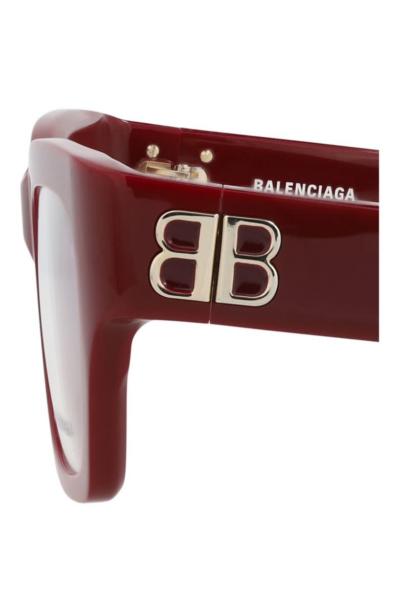Balenciaga 52mm Square Optical Glasses, Alternate, color,