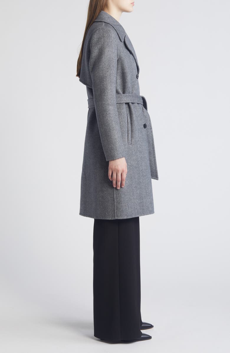 Soia & Kyo Safira Double Breasted Wool Herringbone Coat, Alternate, color, 