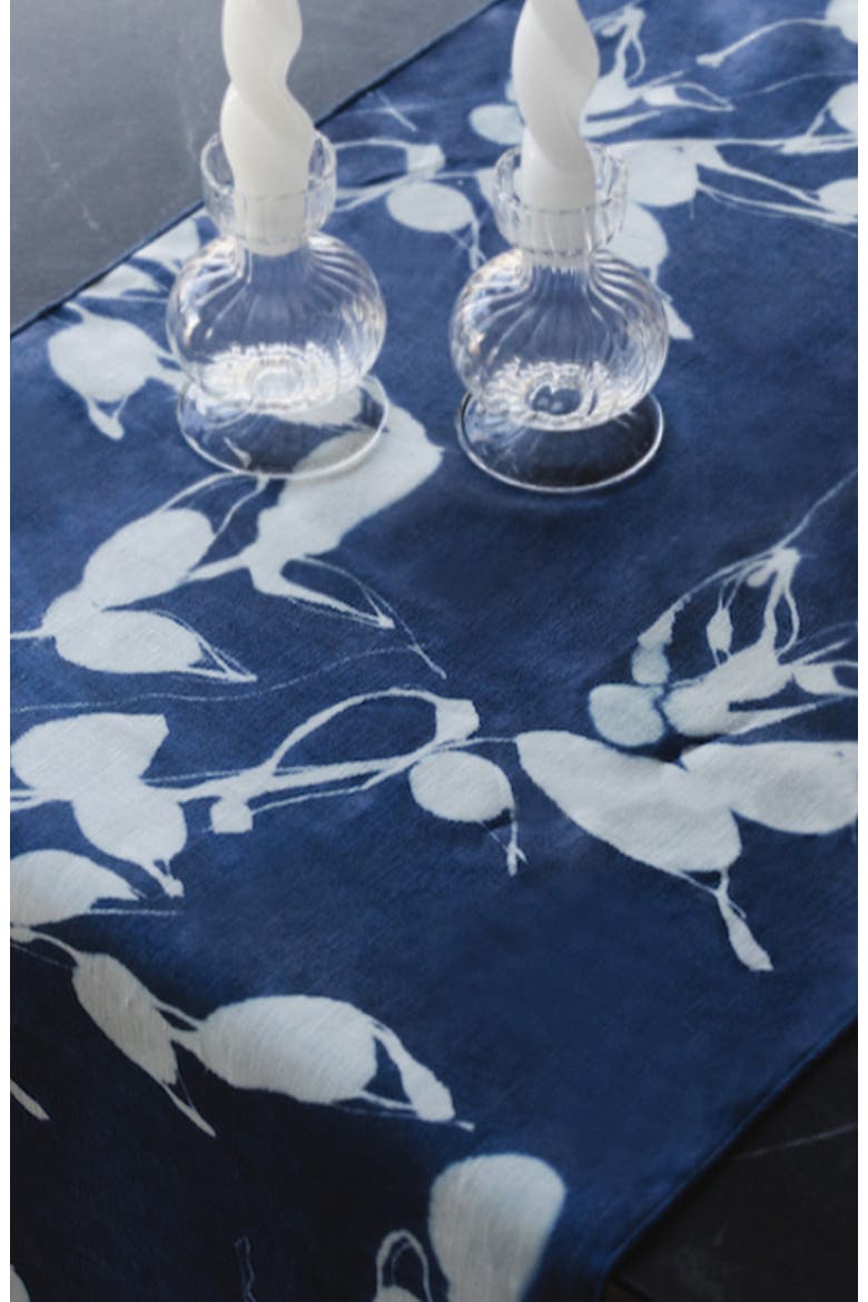 Porto Print Denim Runner, Main, color, Indigo