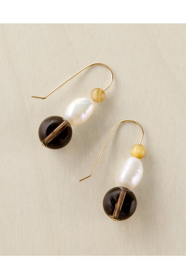 Slate and Pearl Earrings, Alternate, color, 14k Gold Fill