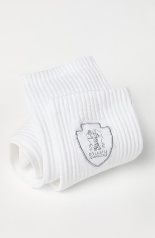 Shop Brunello Cucinelli Cotton Knit Socks In Light Grey