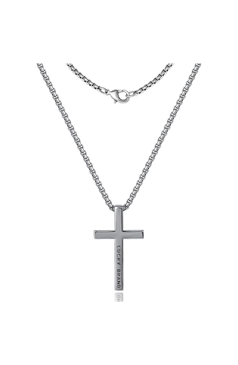 Lucky Brand Cross Pendant Necklace - 22'', Alternate, color, Silver