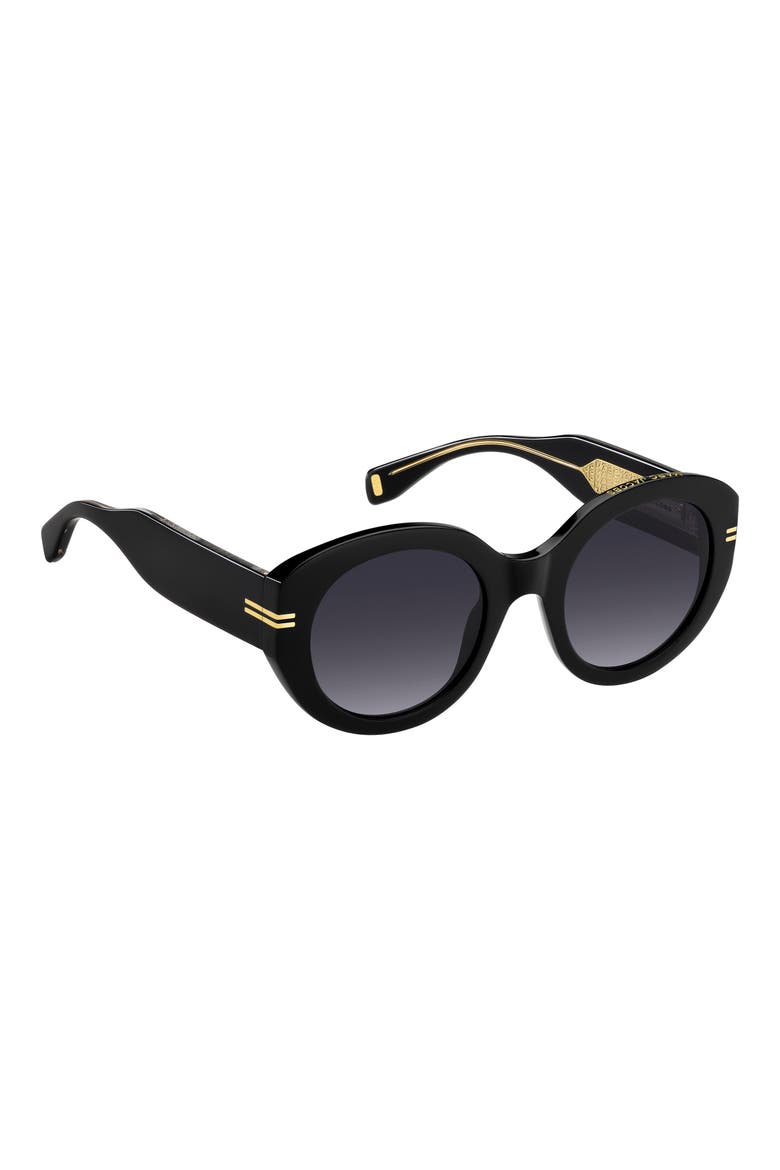 51mm Gradient Oval Sunglasses, Alternate, color, BLACK/ DARK GREY SF