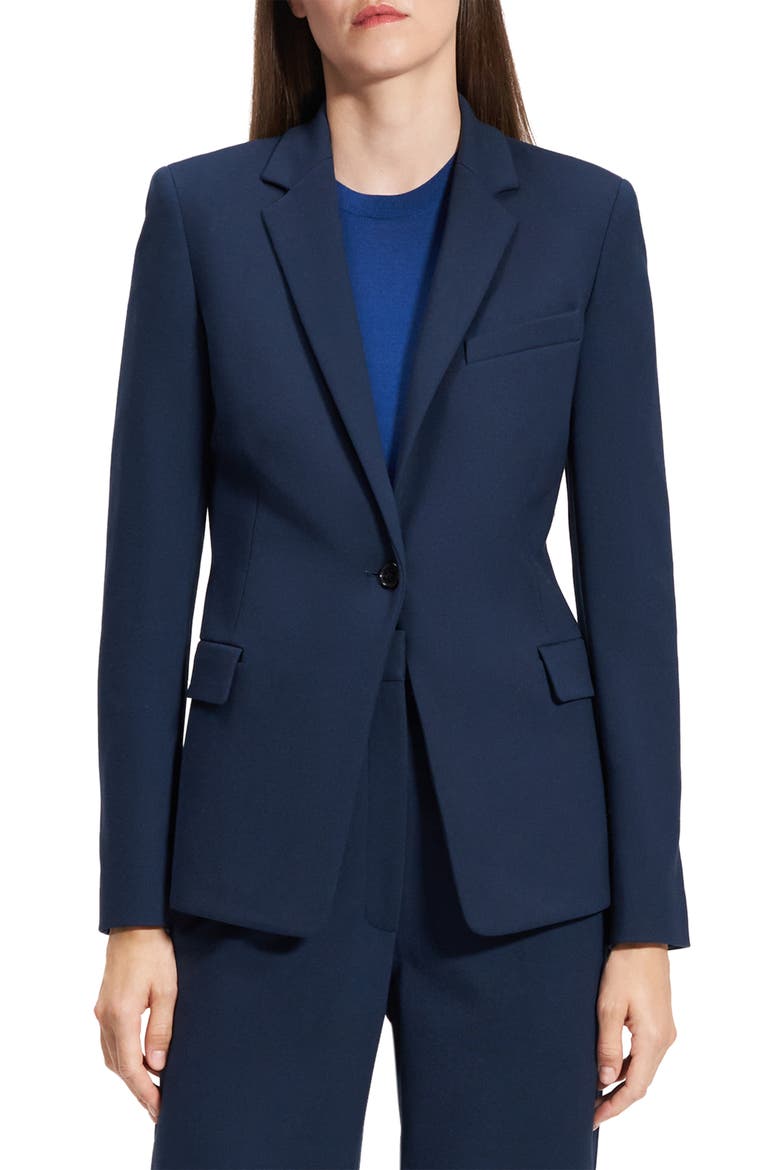 One-Button Blazer, Main, color, BRGHT NAVY