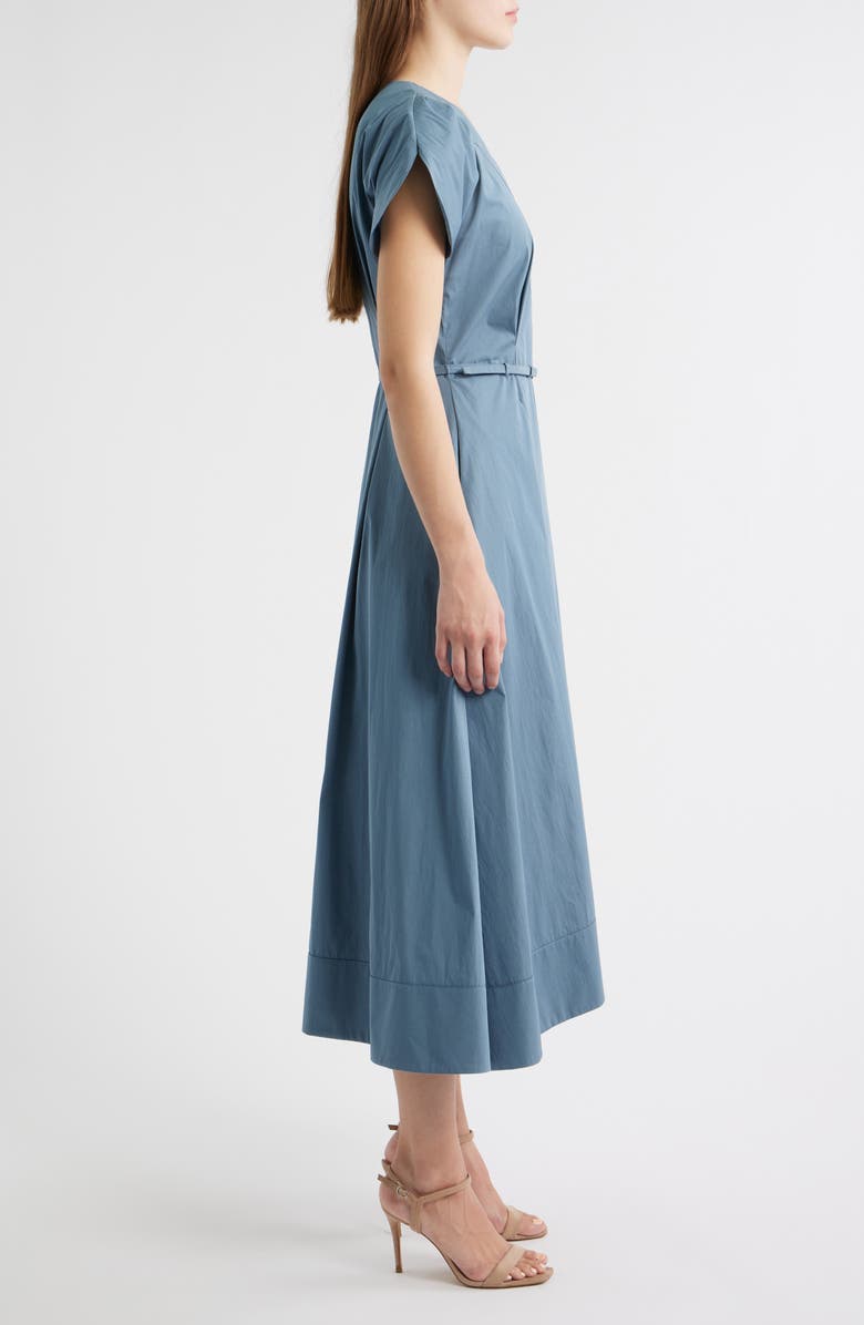 BOSS Demnilia Belted Cotton Blend Midi Dress, Alternate, color, Tanzanite