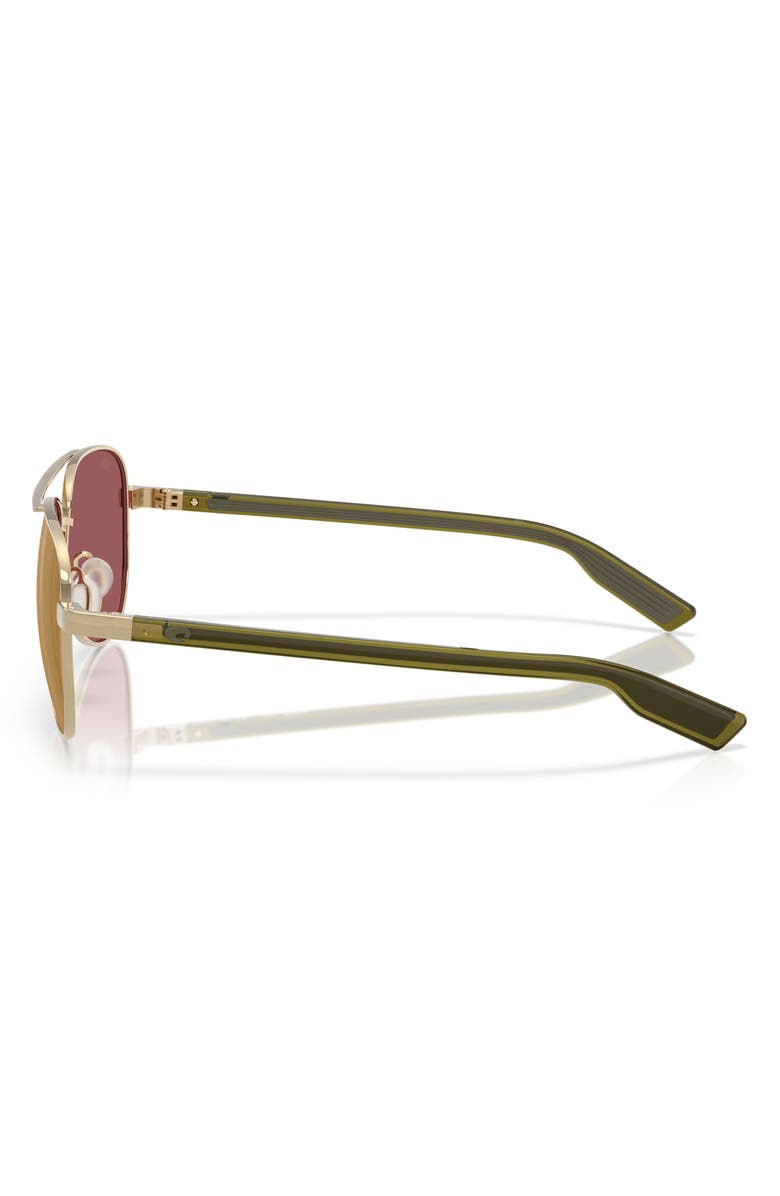 Costa Del Mar 57mm Polarized Pilot Sunglasses, Alternate, color, Brushed Gold/ Gold Mirror 580G
