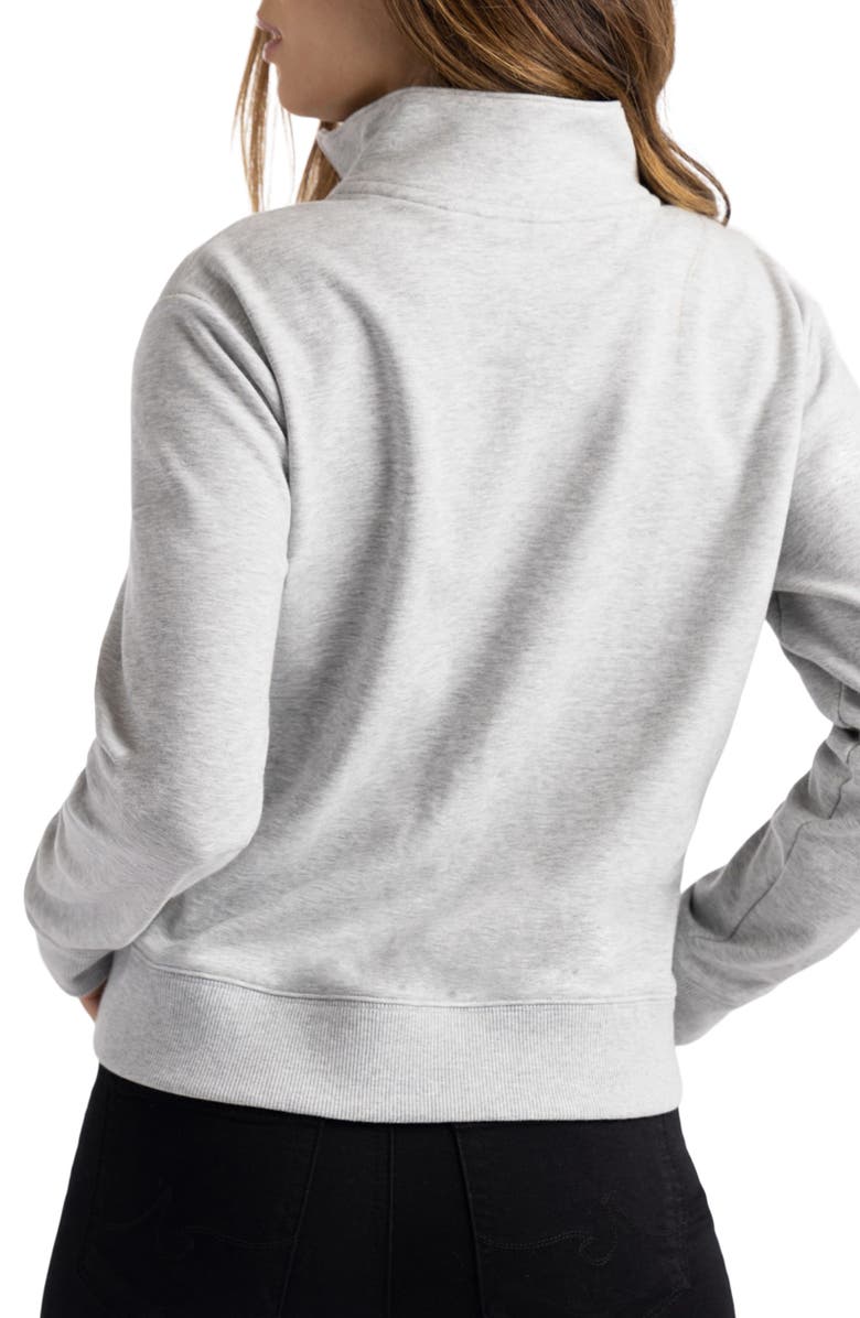 TravisMathew Cloud Half Zip Pullover, Alternate, color, Heather Light Grey