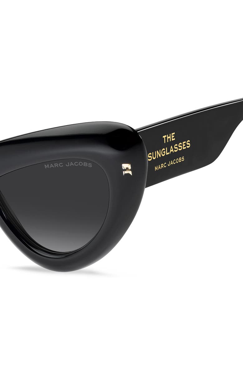 Marc Jacobs 48mm Gradient Small Cat Eye Sunglasses, Alternate, color, Crystal Black/ Dark Grey Sf