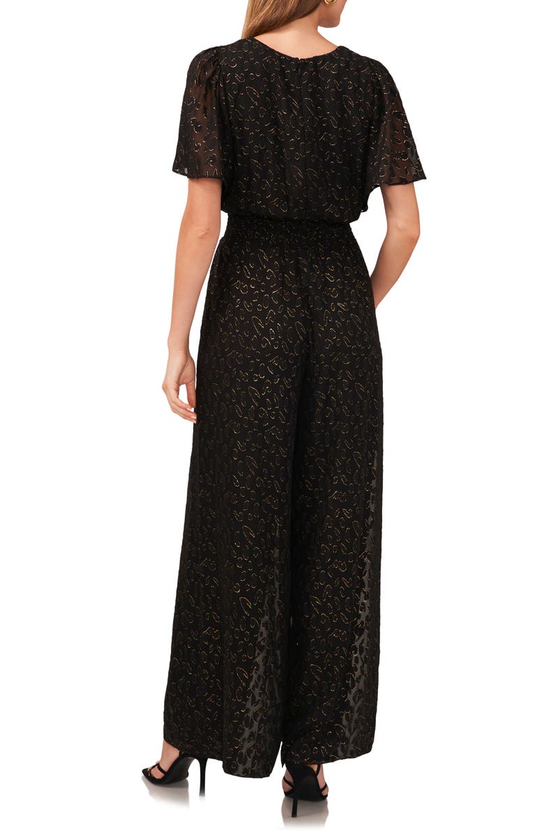 Vince Camuto Style Line Flutter Sleeve Jumpsuit, Alternate, color, 