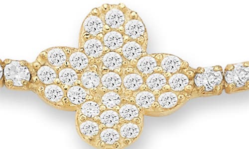 Chloe & Madison Chloe And Madison Cubic Zirconia Clover Bracelet In Gold