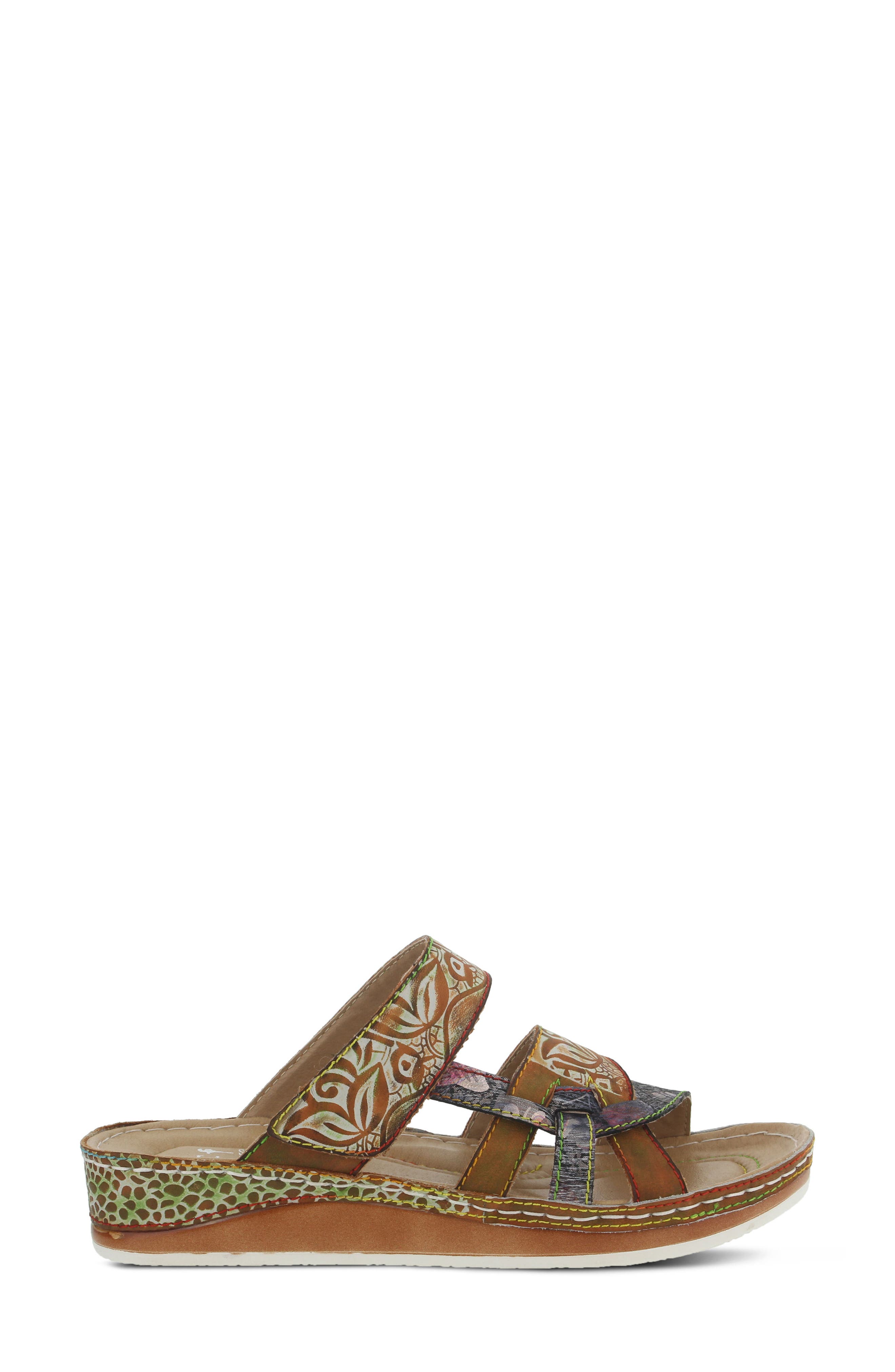 L'Artiste Caiman Sandal, Alternate, color, CAMEL LEATHER