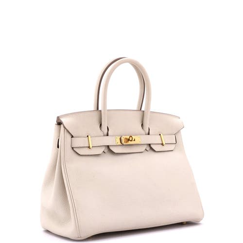 Pre-owned Hermes Hermes Birkin Handbag Light Togo With Gold Hardware 30 In White