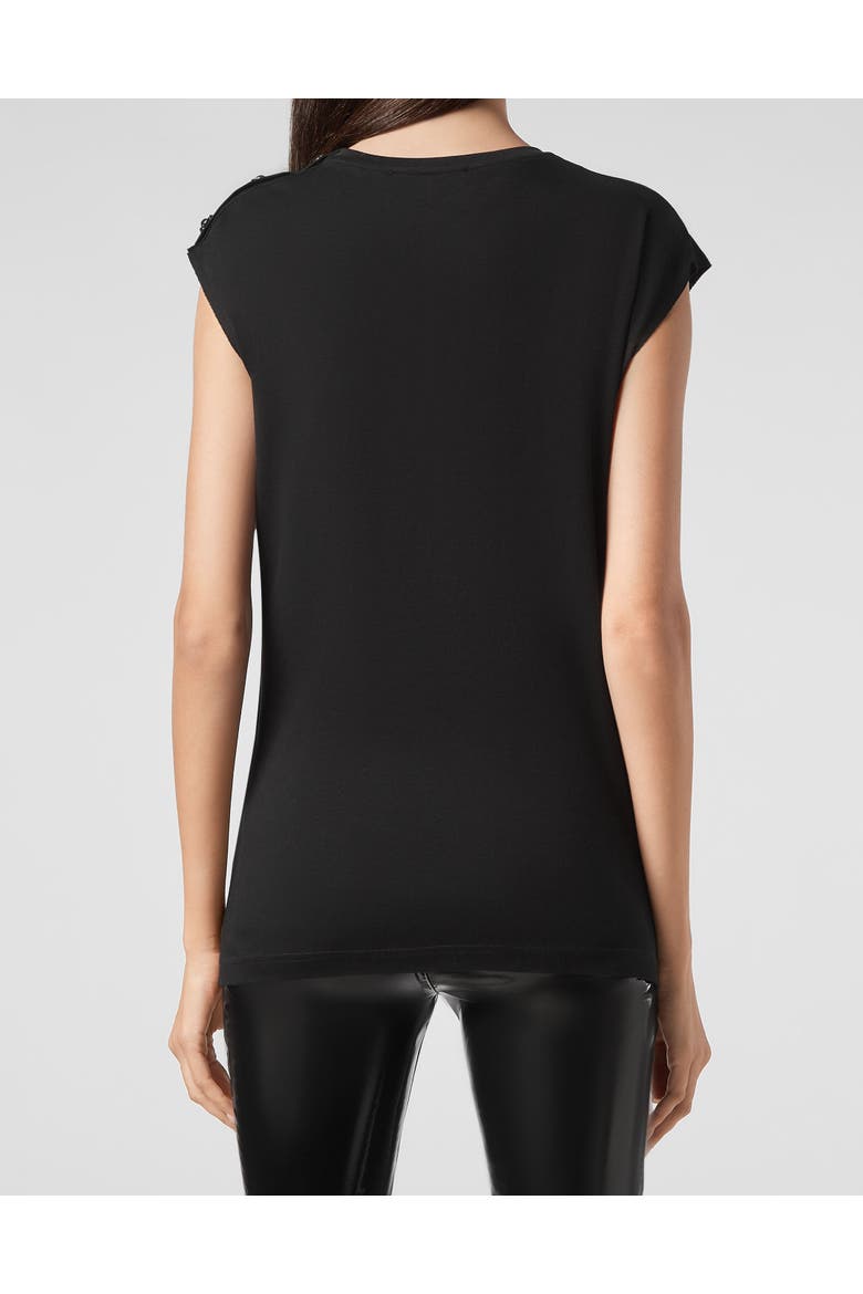 T-Shirt Round Neck Iconic Plein Women, Alternate, color, black