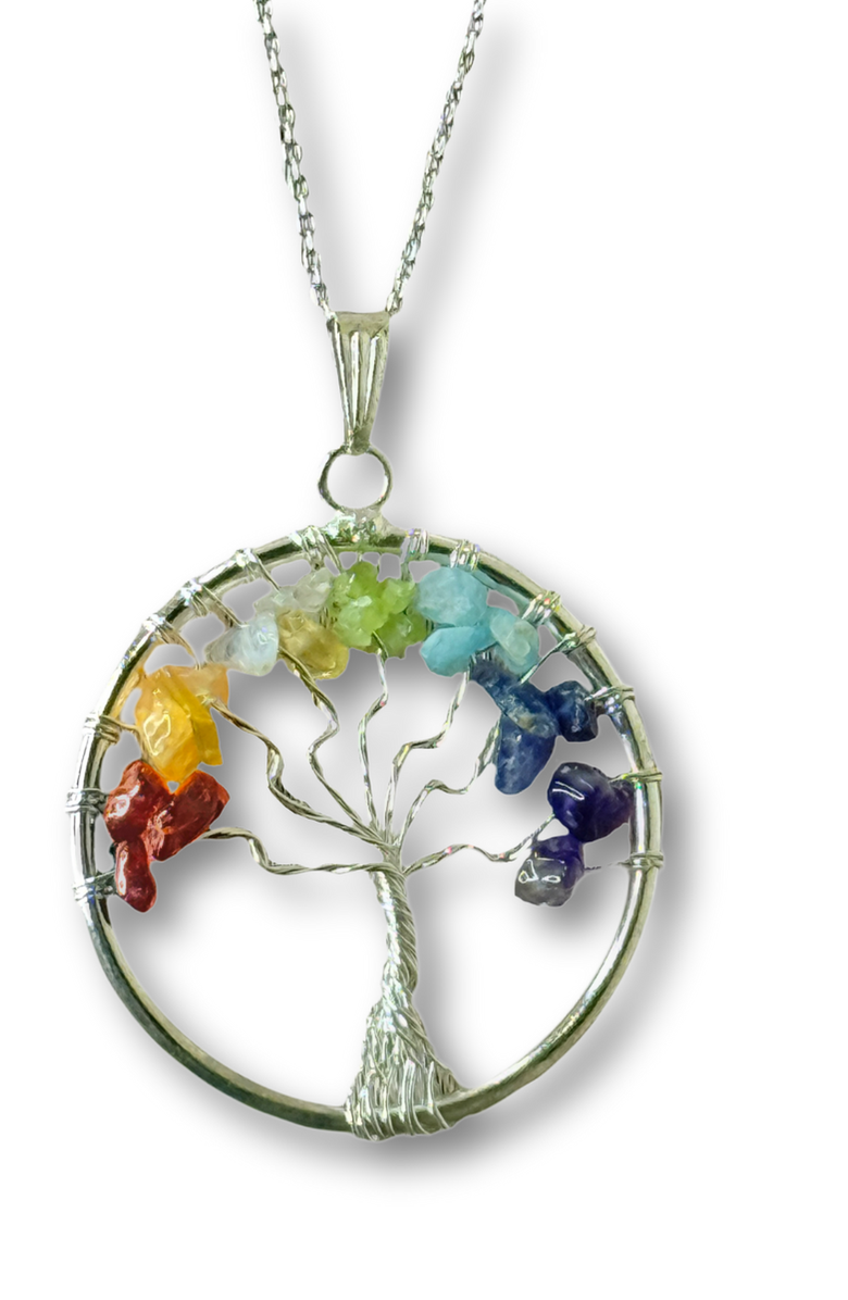 Humanist Beauty Tree of Life Gemstone Necklace, Main, color, 