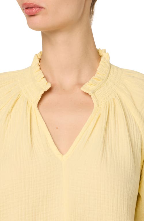 Shop Joe's Elbow Sleeve Cotton Gauze Top In Anise Flower