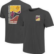 IMAGE ONE Men's  Graphite Arizona State Sun Devils Comfort Colors Minimal Vista Distressed Graphics T-Shirt