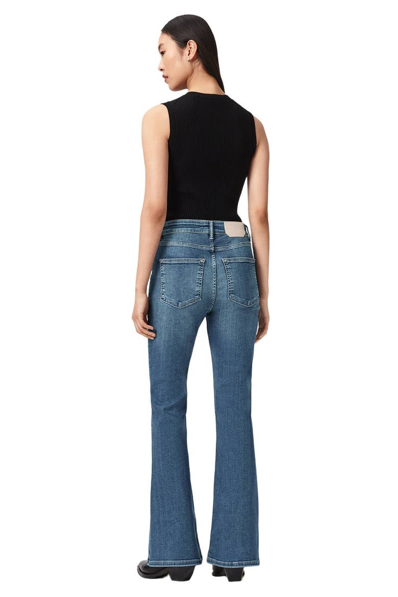 Maisie Flare Jeans, Alternate, color, MID INDIGO