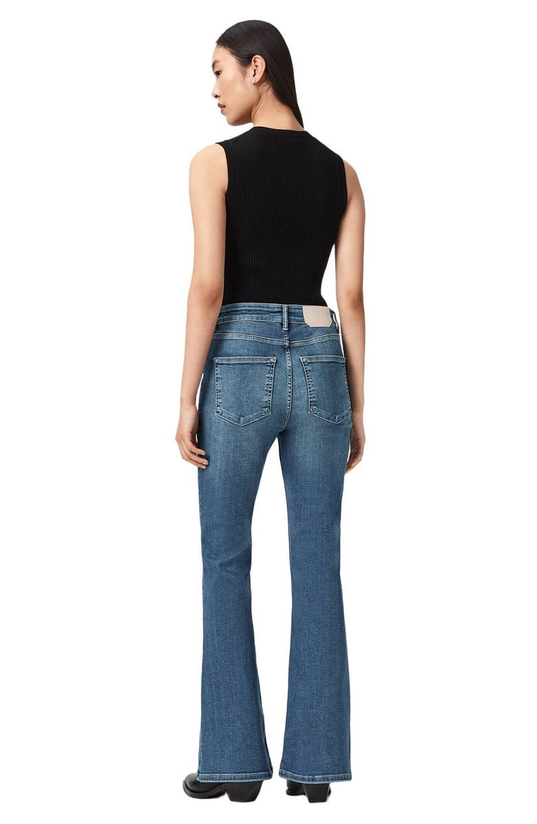 AllSaints Maisie Flare Jeans, Alternate, color, Mid Indigo