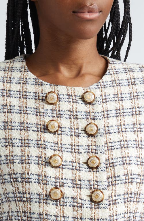 Veronica Beard Bentley Tweed Jacket Ivory Camel In Ivory/camel