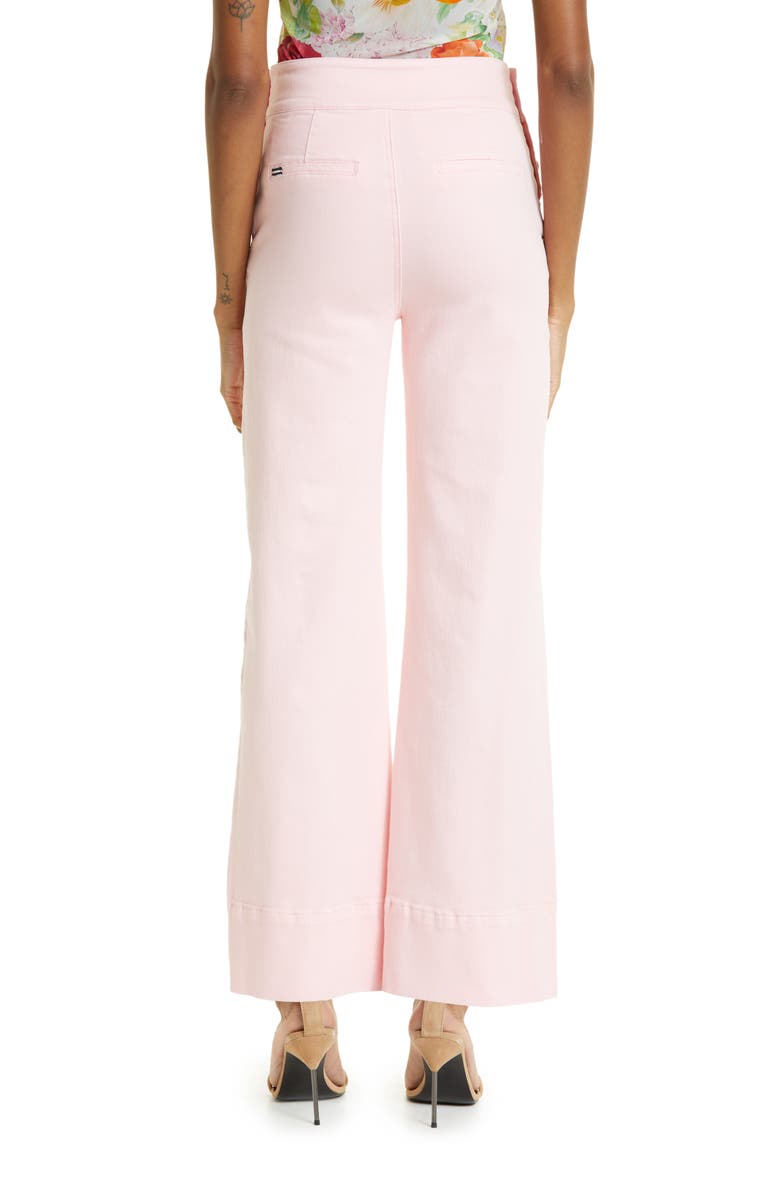 Alice + Olivia Donald Button Trim High Waist Straight Leg Jeans, Alternate, color, 