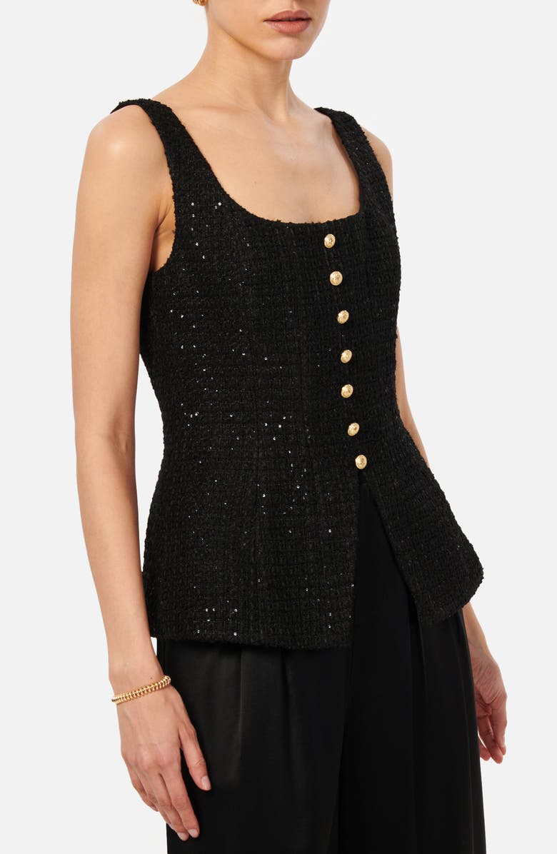 CAMI NYC Rosita Button Front Tweed Tank Top, Alternate, color, 