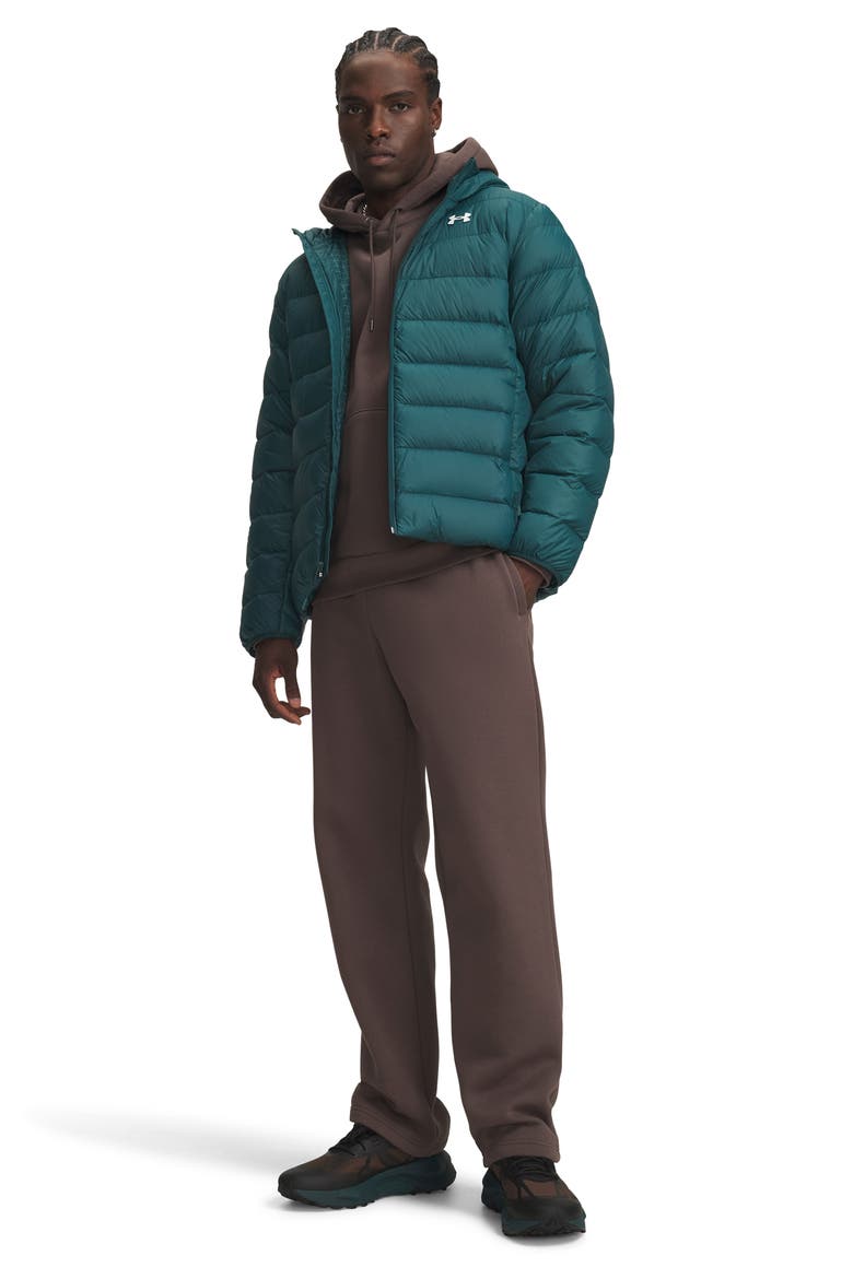 Legend Down Hooded Performance Puffer Jacket, Alternate, color, ARDEN GREEN / / WHITE