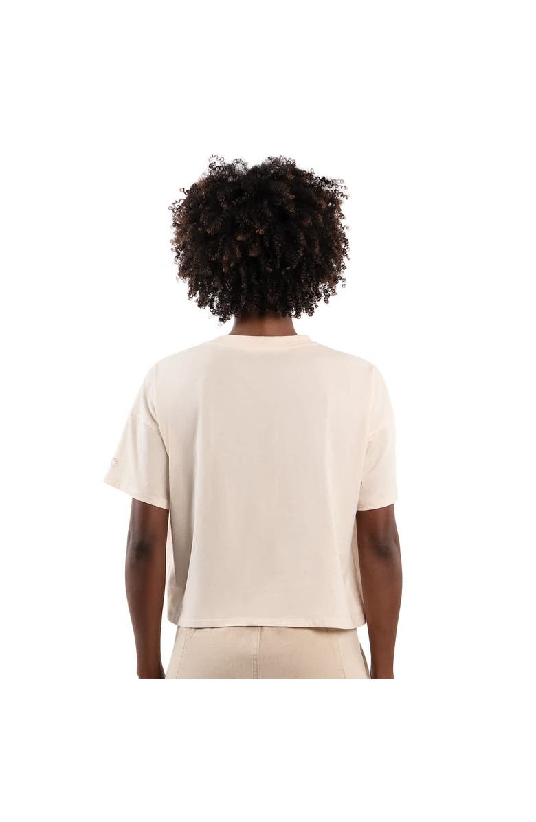 STARTER Women's Starter Cream Los Angeles Dodgers Rhinestone Sprinkle Boxy Cropped T-Shirt, Alternate, color, Cream