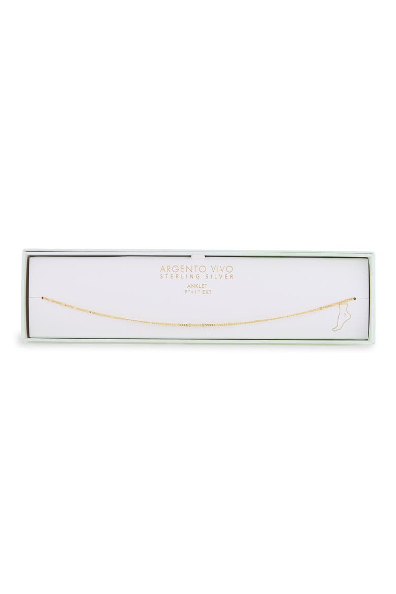 Dainty Stationed Anklet, Main, color, GOLD