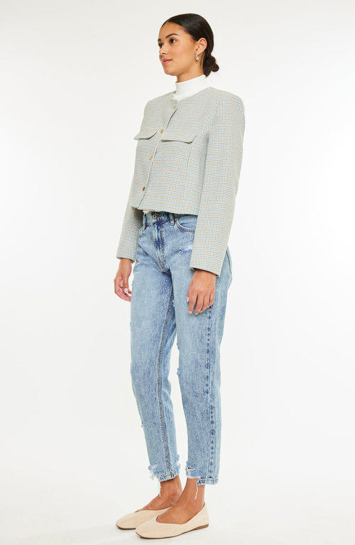 Kancan Harvey Ultra High Rise Mom Jeans In Blue