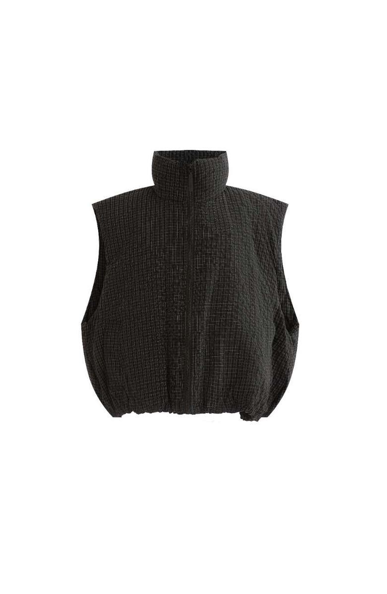 MOUSTACHE Grid-Pattern Quilted Vest, Main, color, Black