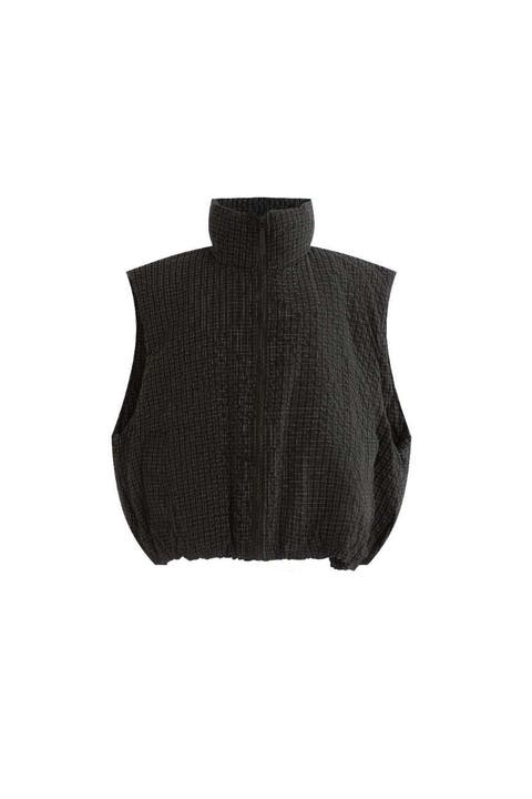 Grid-Pattern Quilted Vest