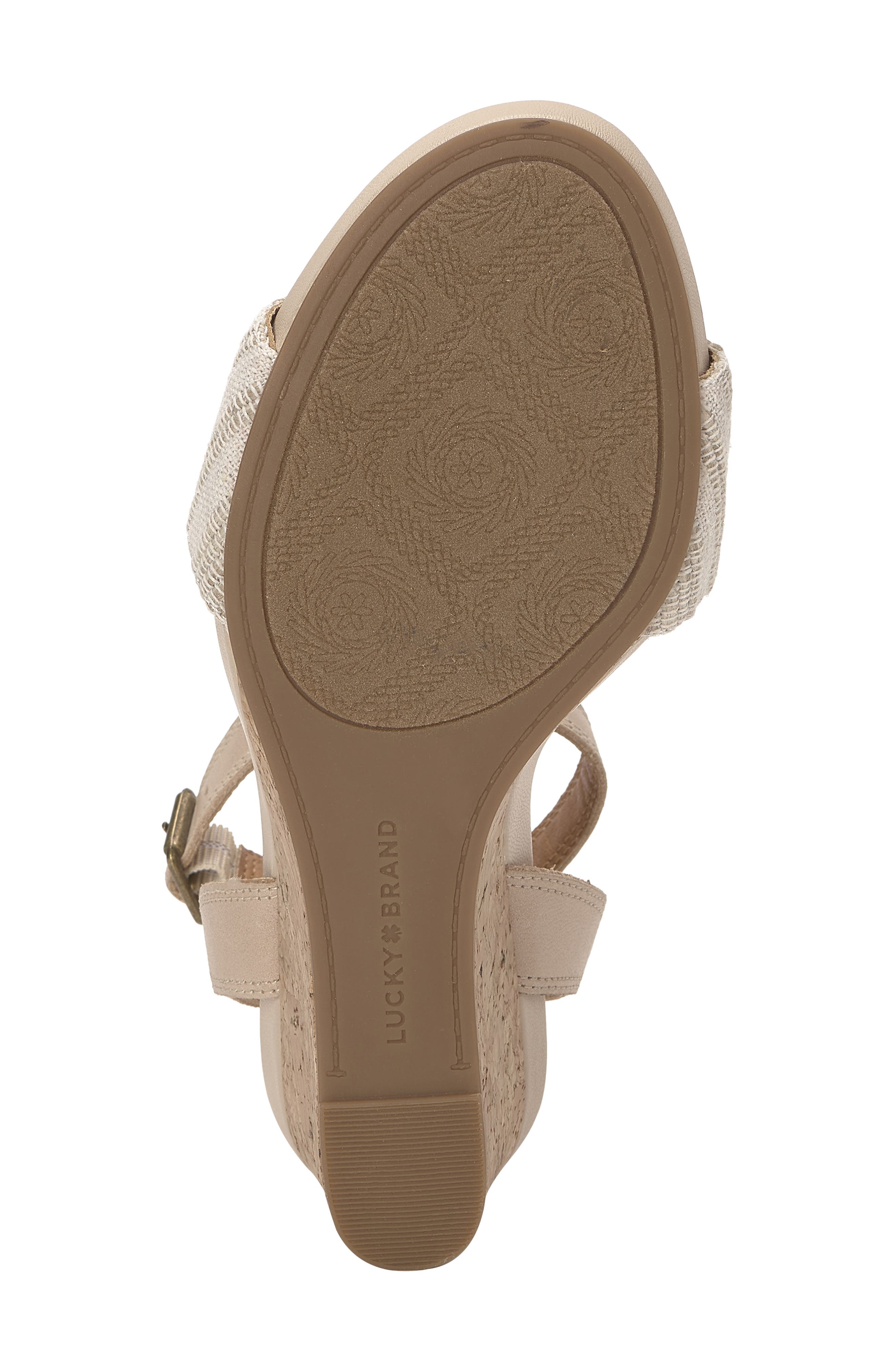 Lucky Brand Lynda Ankle Strap Platform Wedge Sandal, Alternate, color, Natural Multi