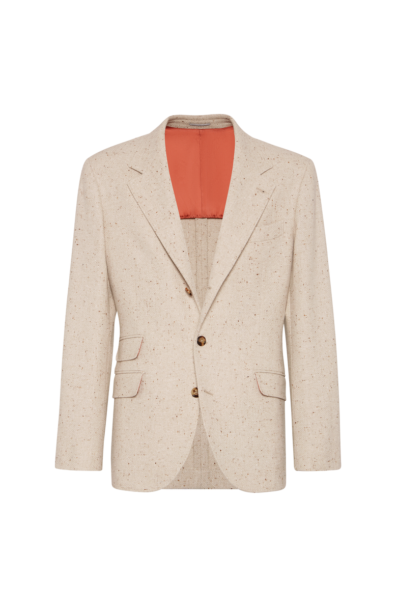 Brunello Cucinelli Diagonal twill unconstructed blazer, Main, color, Buff