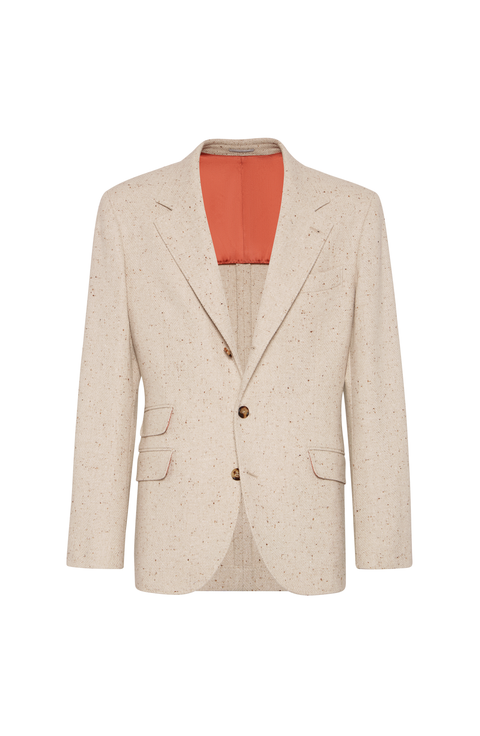 Diagonal twill unconstructed blazer
