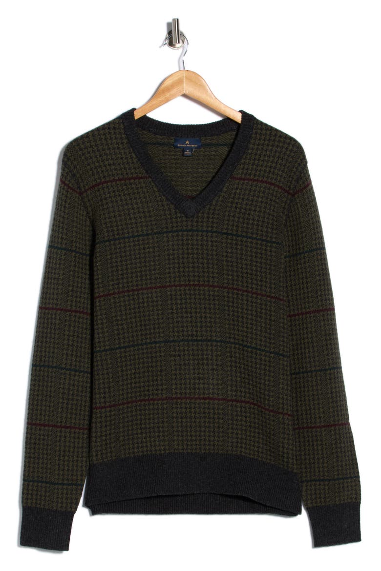 Vintage Houndstooth Sweater, Alternate, color, GREYTANHNDSTOOTHPLAID