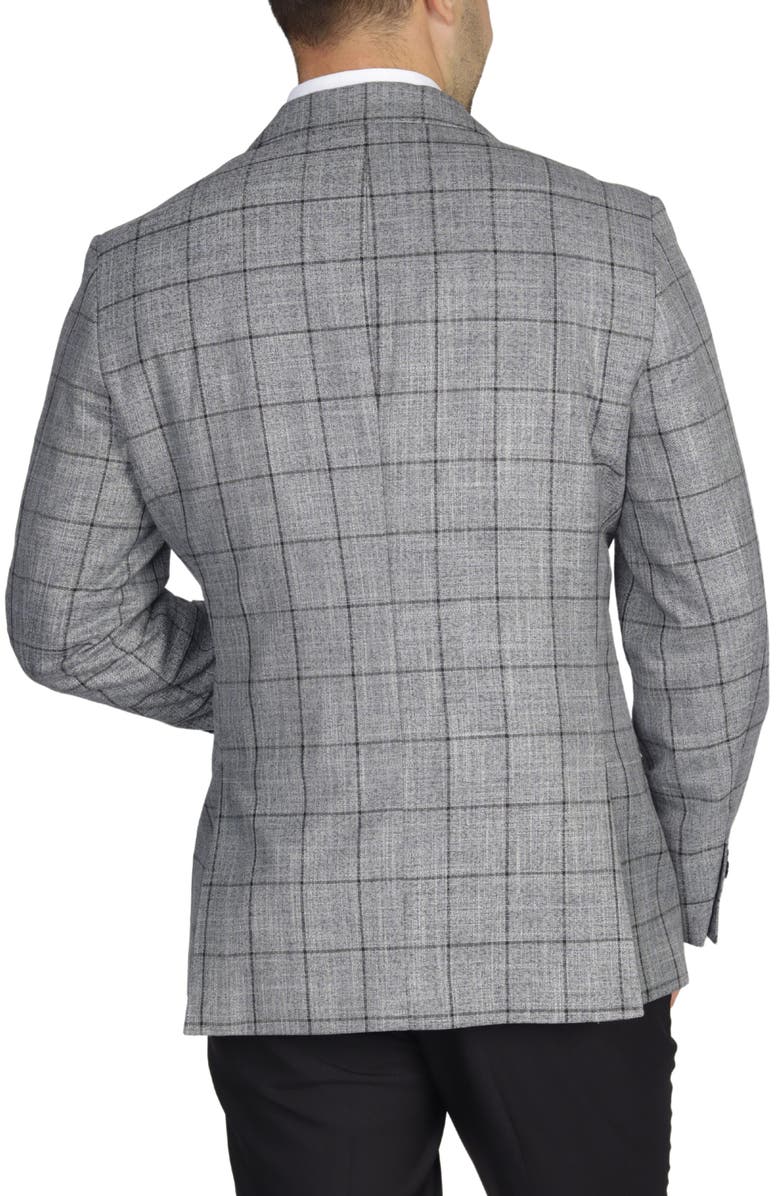 TailorByrd Signature Grey Melange Windowpane Sportcoat, Alternate, color, Grey