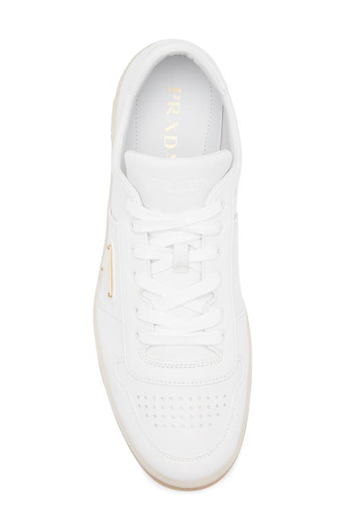 Prada Ivory Leather Lace-up Sneakers In White