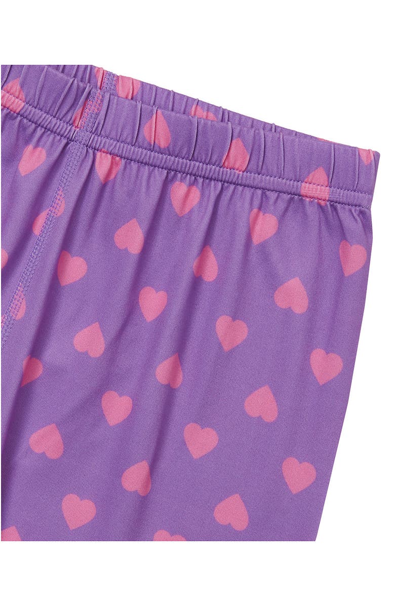 Lands' End Girls Thermal Base Layer Long Underwear Thermaskin Pants, Alternate, color, Purple Ditsy Hearts