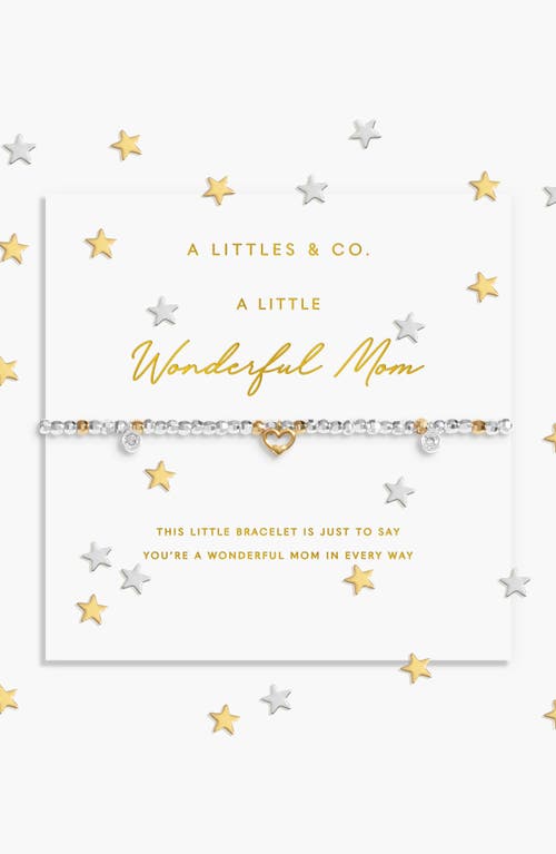 A Littles & Co. A Littles & Co Sparkle Confetti A Little 'wonderful Mom' Bracelet In Silver And Gold-tone Plating In Silver