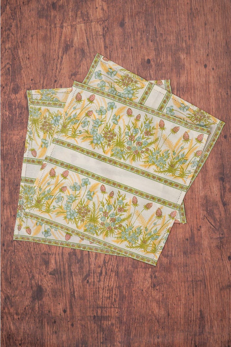 Clover Luncheon Napkins, Set of 4, Alternate, color, White