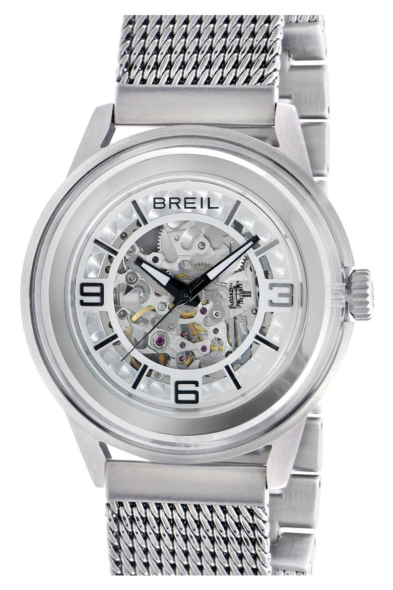 'Orchestra' Round Automatic Watch, 45mm, Main, color, SILVER