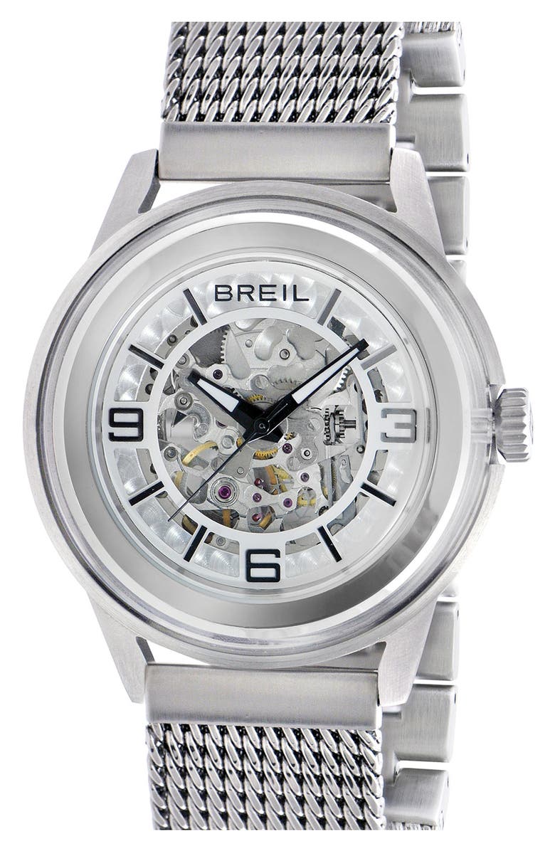 Breil 'Orchestra' Round Automatic Watch, 45mm, Main, color, 