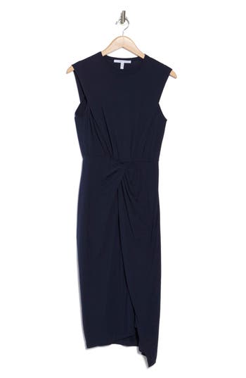 Derek Lam 10 Crosby Landry Knit Front-twist Midi Dress In Navy